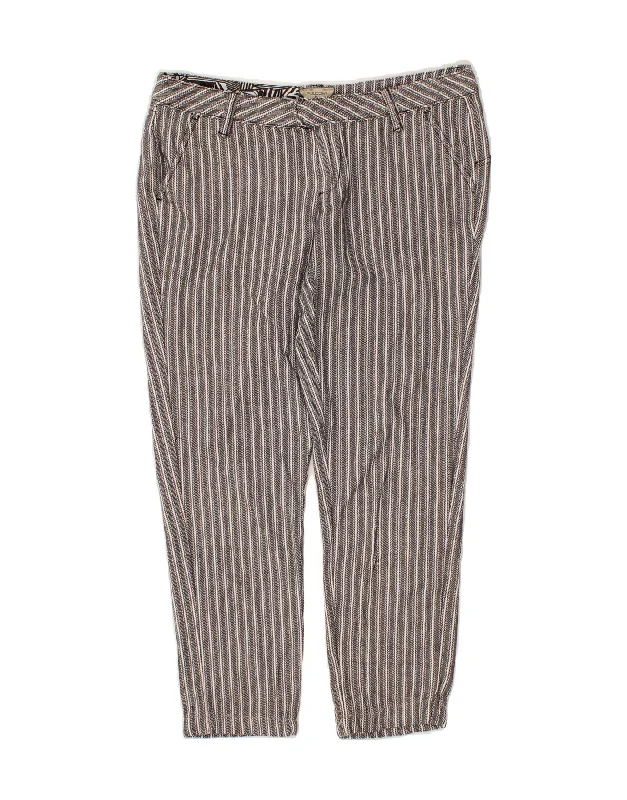 VOLCOM Womens Chino Trousers US 5 Medium W32 L24 Grey Striped Cotton Trousers Office Stylish