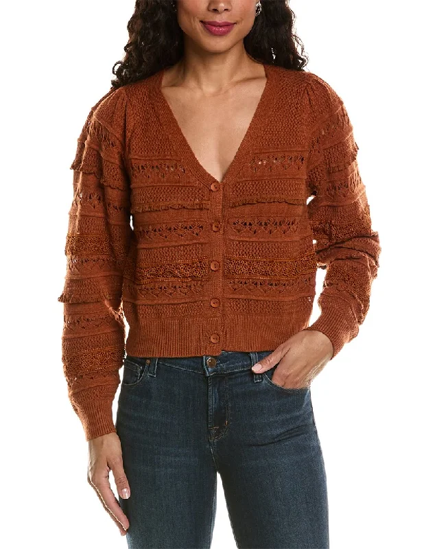 ALLISON Levy Crochet Cardigan Mesh Cardigan Canvas Denim