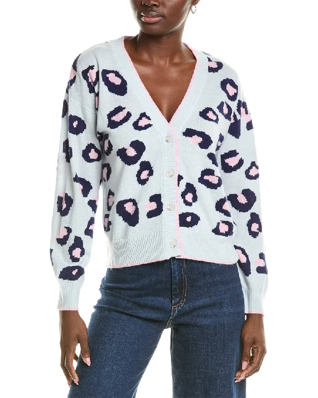 Brodie Cashmere Wool & Cashmere-Blend Intarsia Leopard Cardigan Solid Print Embellished Brodie Cashmere Wool & Cashmere-Blend Intarsia Leopard Cardigan Solid Print Embellished