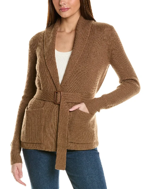 Bruno Magli Ribbed Belted Shawl Wool Cardigan Long Cardigan Short Cardigan Medium Cardigan Bruno Magli Ribbed Belted Shawl Wool Cardigan Long Cardigan Short Cardigan Medium Cardigan
