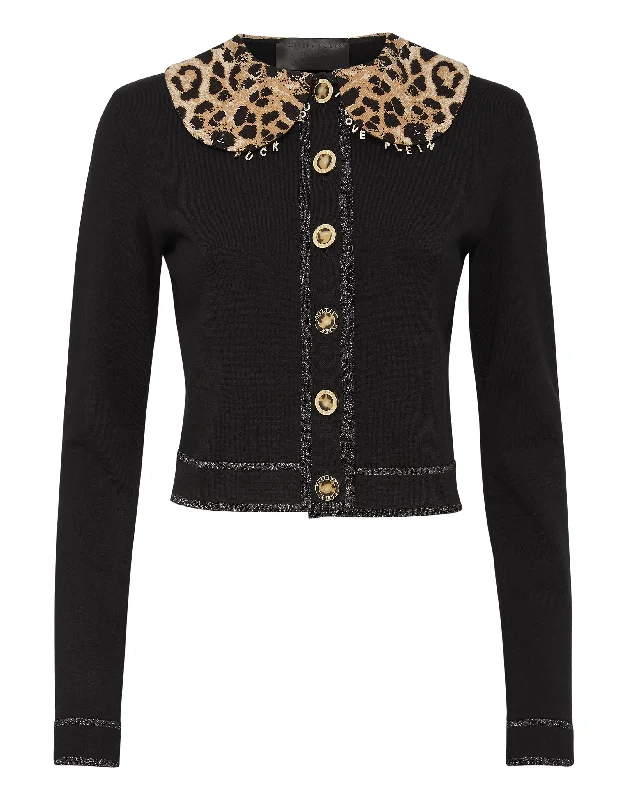 Cardigan Short Leopard Modern Contemporary chic