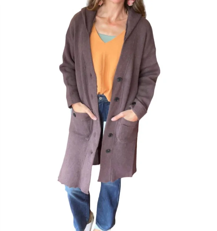 Chesney Cardigan In Chocolate Cardigan Knitwear Sweater