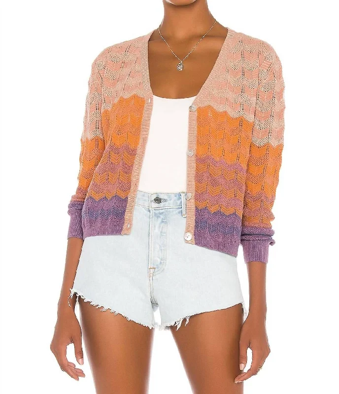Delaney Cardigan In Multi Stylish Fashionable Trendy