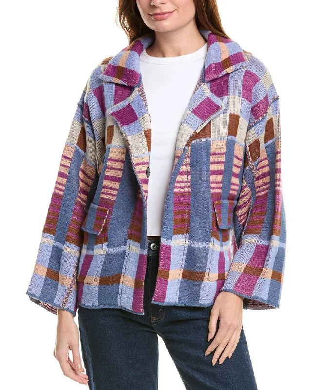 FATE Cardigan Cable Knit Ribbed Knit Lace Knit