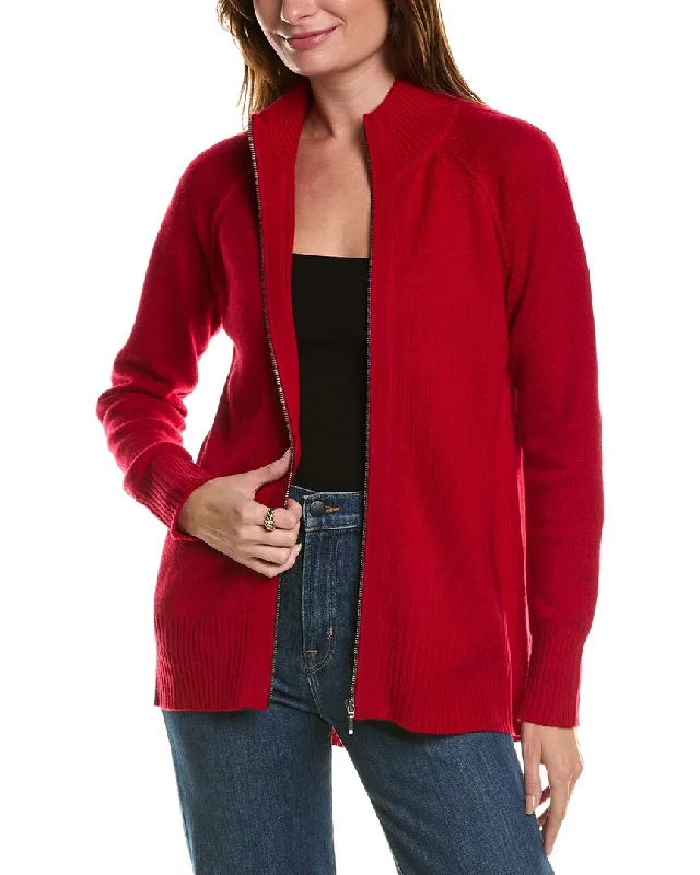 Forte Cashmere Sporty Wool & Cashmere-Blend Cardigan Welt Pockets Slit Pockets Flap Pockets Forte Cashmere Sporty Wool & Cashmere-Blend Cardigan Welt Pockets Slit Pockets Flap Pockets