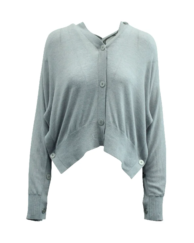 Grey sweater/ Cardigan Notch Collar Peter Pan Collar Cowl Neck