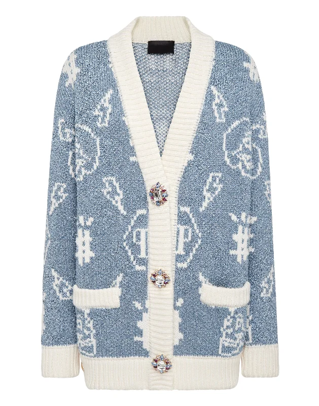 Jacquard Cardigan Monogram Iron Safe Non-Iron Wrinkle Free