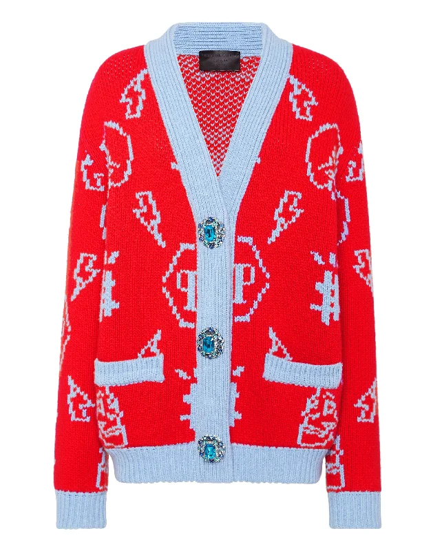 Jacquard Cardigan Monogram Casual Formal Business