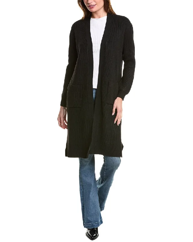 Jones New York Duster Cardigan Silk Blend Satin Velvet