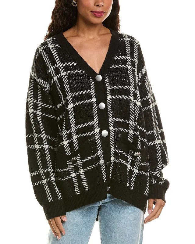 LaBiz Wool-Blend Cardigan Patchwork Embroidered Appliqued
