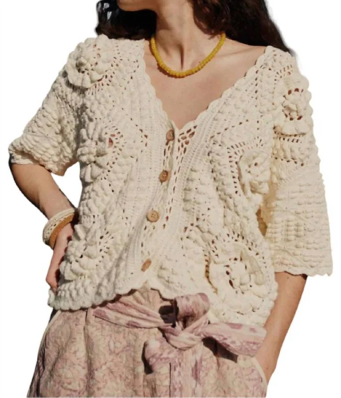 Mallyra Cardigan In Cream Soft Cozy Warm
