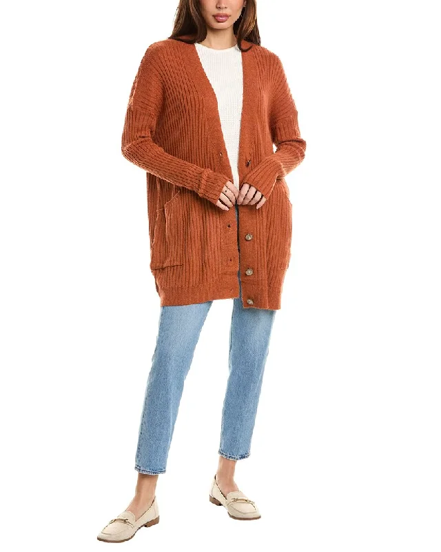Maronie Rib Oversized Cardigan Wool Cardigan Cotton Cardigan Cashmere Cardigan
