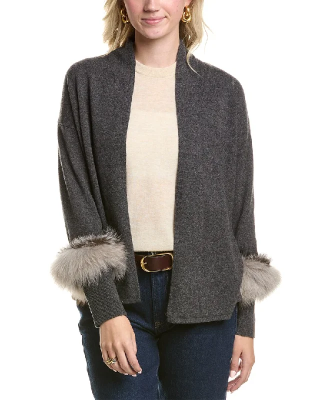 MEIR Cashmere Cardigan Neon metallic Matte