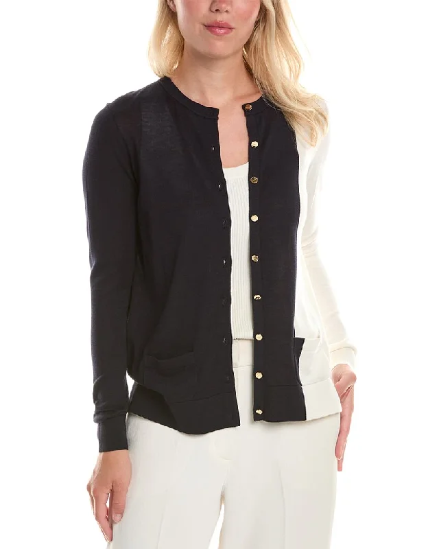 Paule Ka Silk-Blend Cardigan Solid Print Embellished