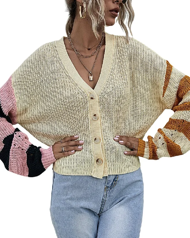Sarah Woodz Cardigan Herringbone Houndstooth Plaid