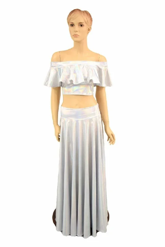 2PC Top & Maxi Skirt Set cashmere skirt fine