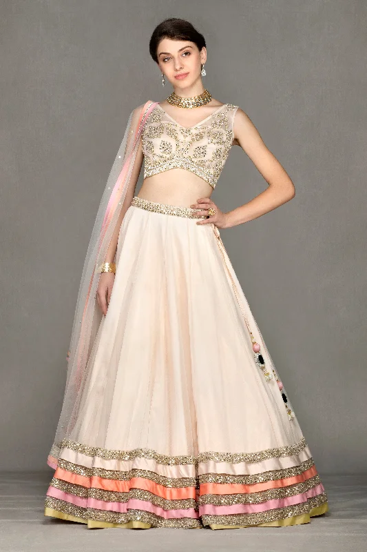 Lehenga with Net Skirt and Heavy Top chiffon skirt lightweight