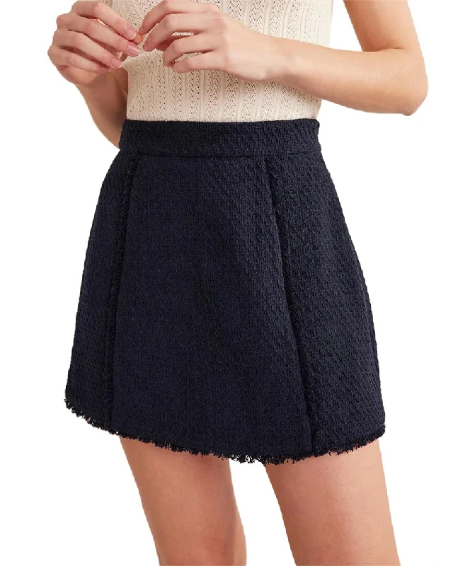 Boden Tweed Interest Mini Skirt satin skirt smooth