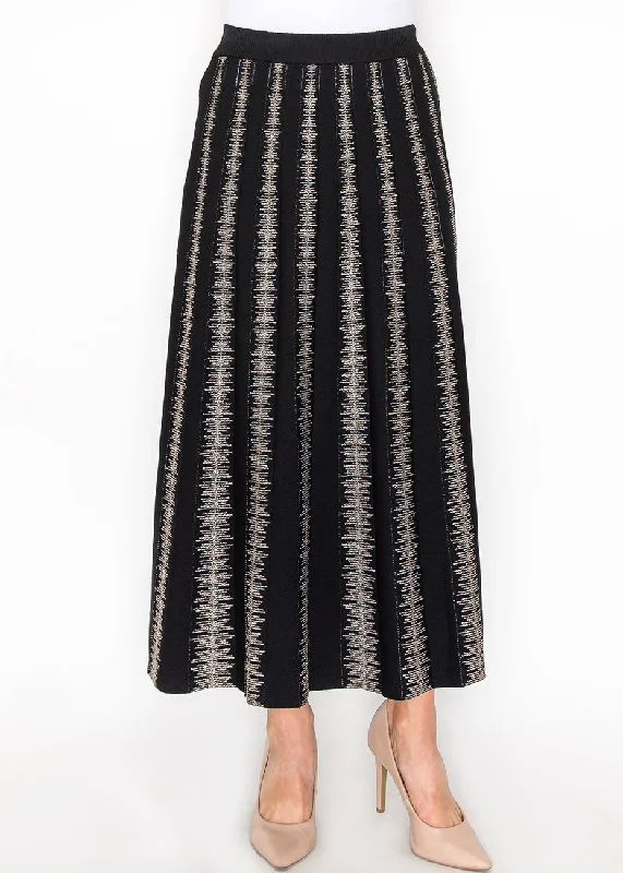 Black and Gold Striped Knit Skirt lace skirt romantic