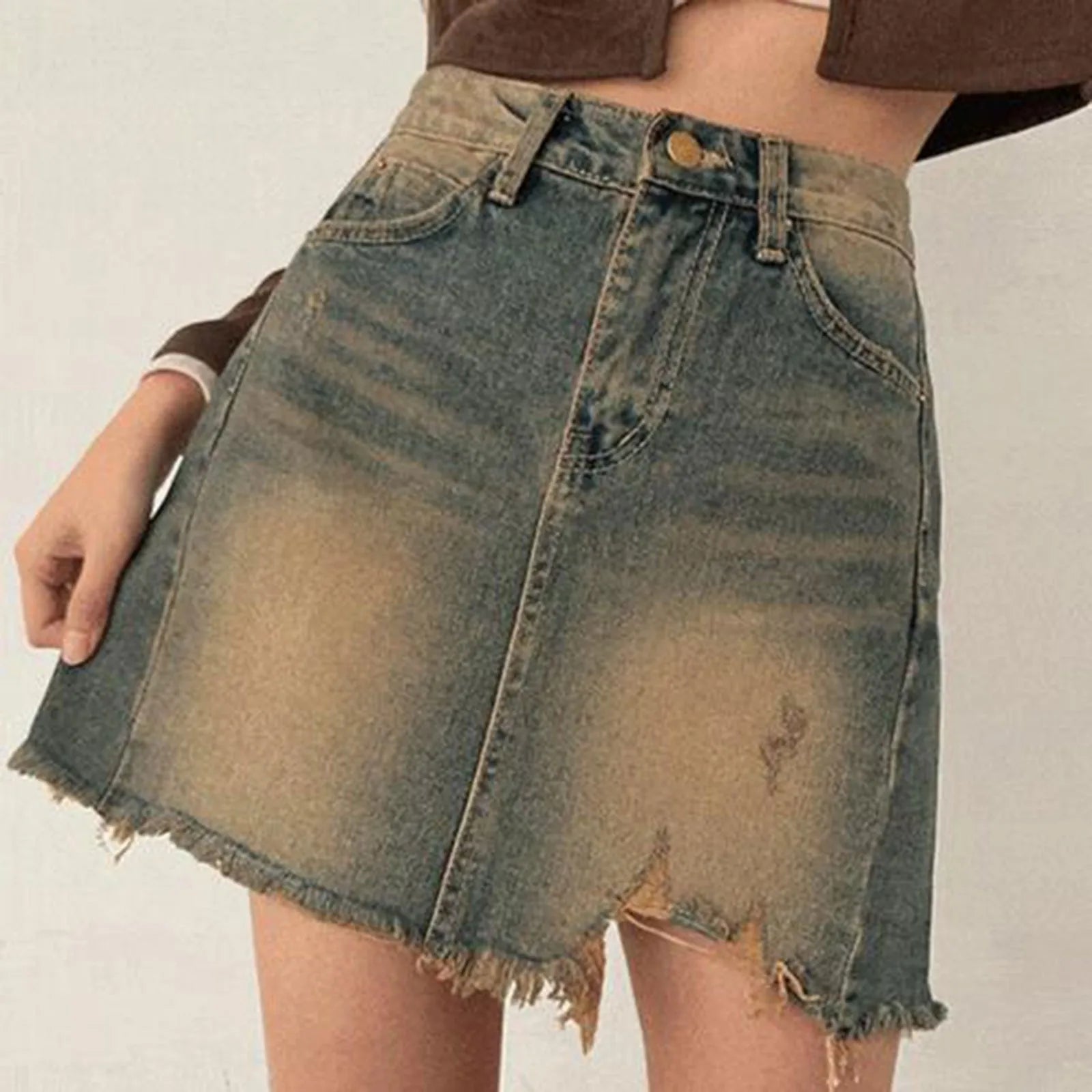 Denim Mini Skirts For Women Summer Wide Leg Jeans Vintage Black Skirt velvet skirt plush