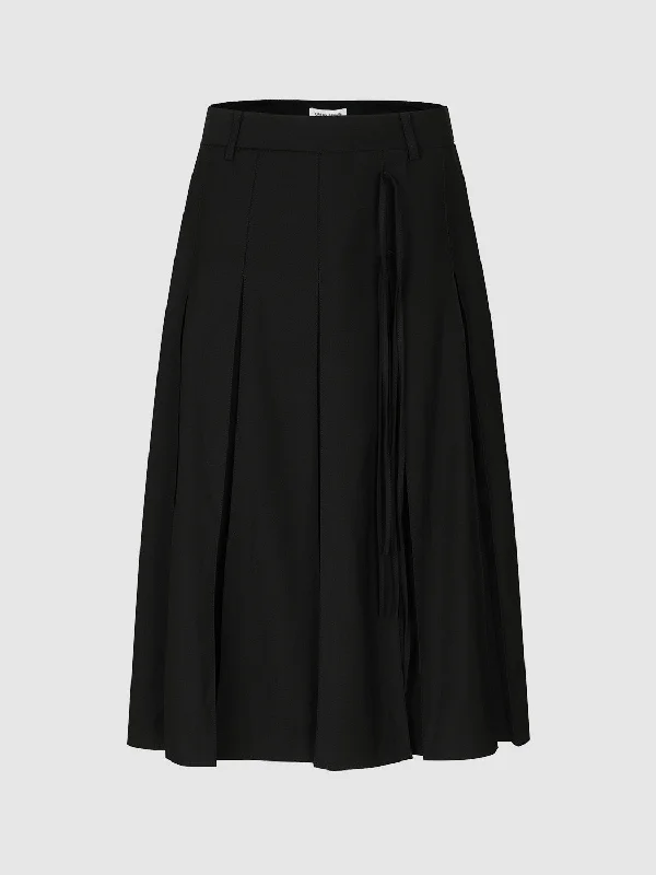 Midi A-Line Skirt flowy skirt hem