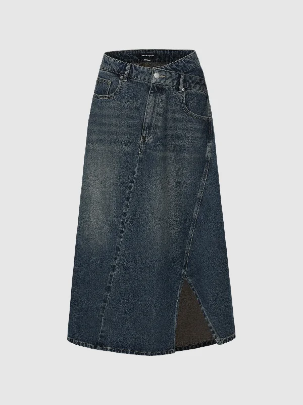 Midi Denim Skirt cashmere skirt soft