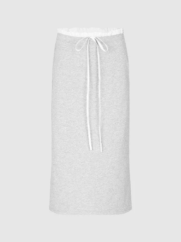 Midi Straight Skirt leather skirt bold