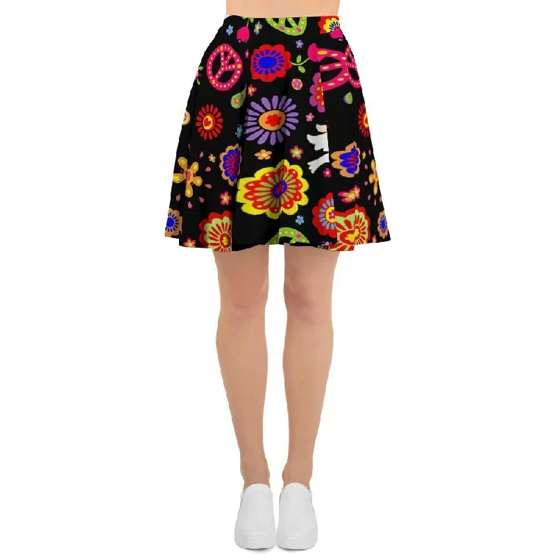 Peace Sign Hippie Women's Skirt linen skirt airy