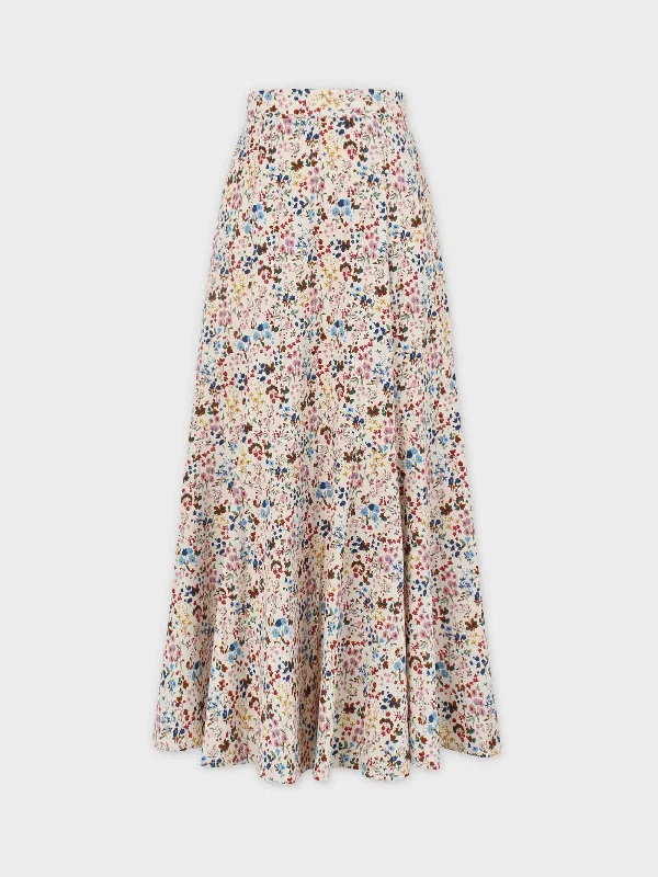 Printed Trumpet Skirt-Floral floral skirt print