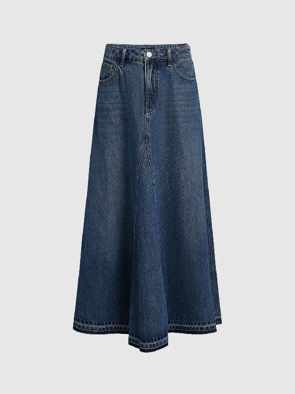 Maxi Denim Skirt leather skirt bold