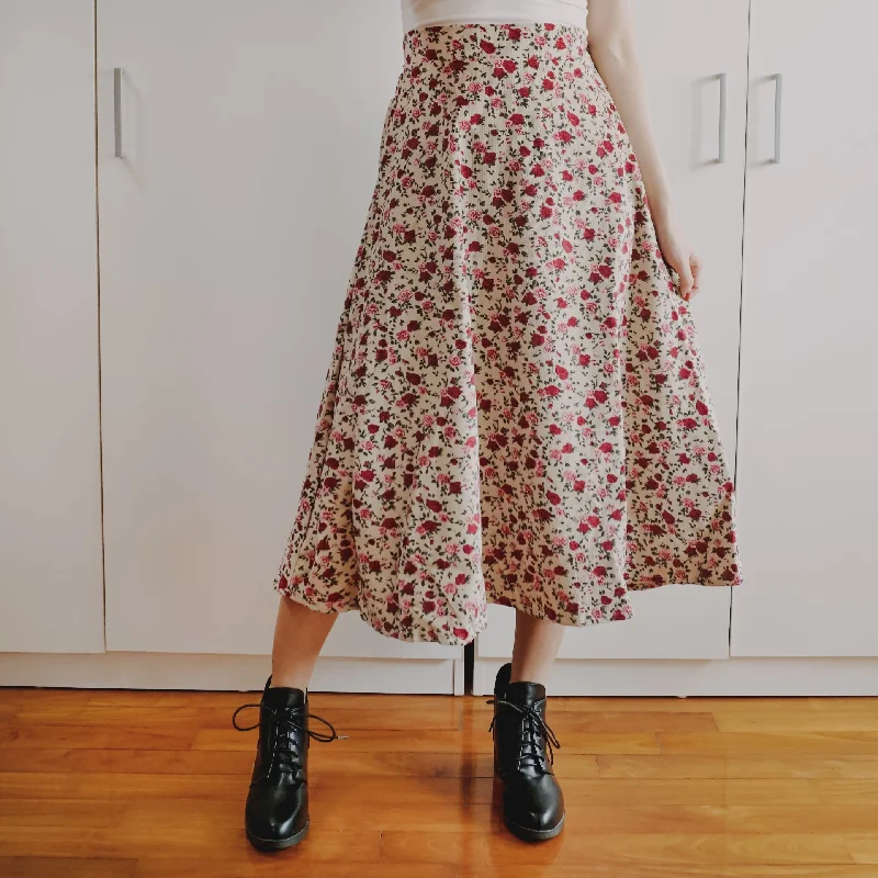 Rose Corduroy Midi Skirt (2 Colors) tulle skirt dreamy